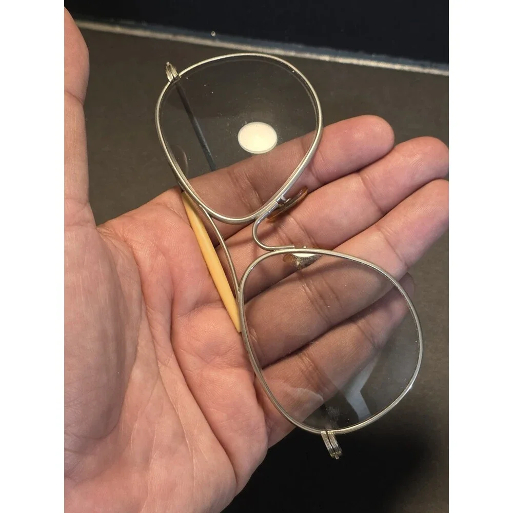 True Vintage AO American Optical Pilot Aviator Eyeglass Frame Wire Comfort Cable